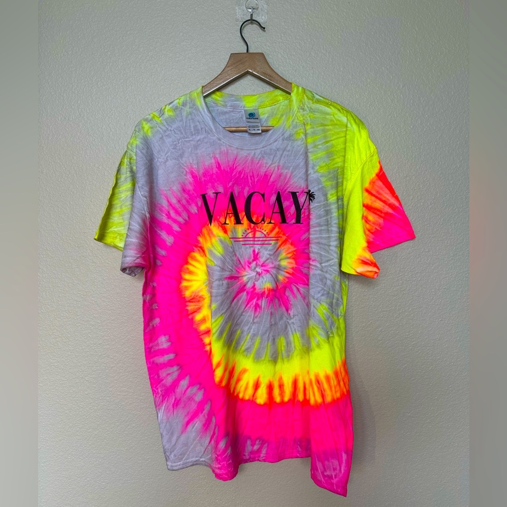 Colortone Swirl Neon Tie-Dye Vacay Summertime T-Shirt – Size XL | NWOT
